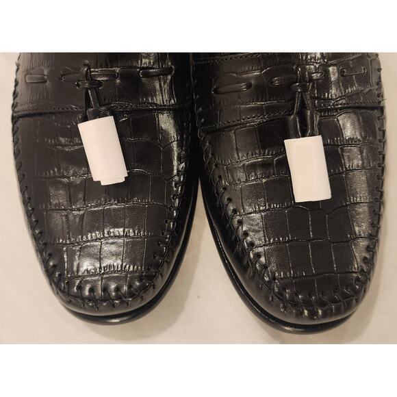 Florsheim Pisa Black Leather Crocodile Print Tassel Loafers Men’s 12 EEE NWOB main image 4